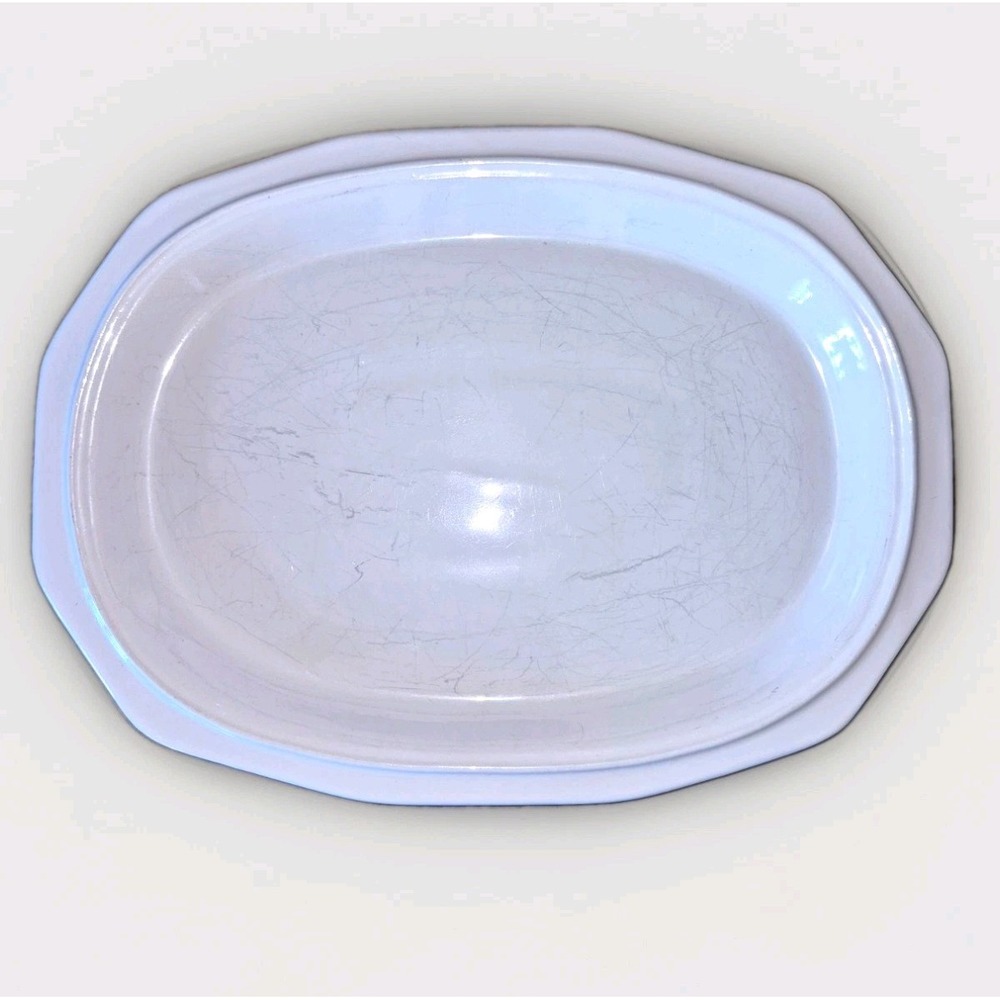 Pfaltzgraff Heritage White Oval Ceramic Platter Glossy Dishwasher Microwave Safe